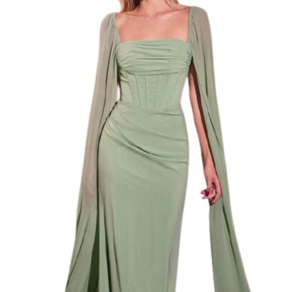 Ladivine Dresses & Skirts - NWT Ladivine CD356 Chiffon Evening Dress Sage Size 8